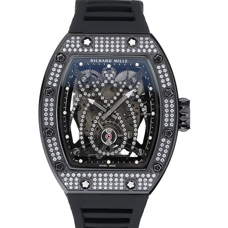 Richard Mille RM 19 01 Tourbillion Ara a Negro pulsera de goma